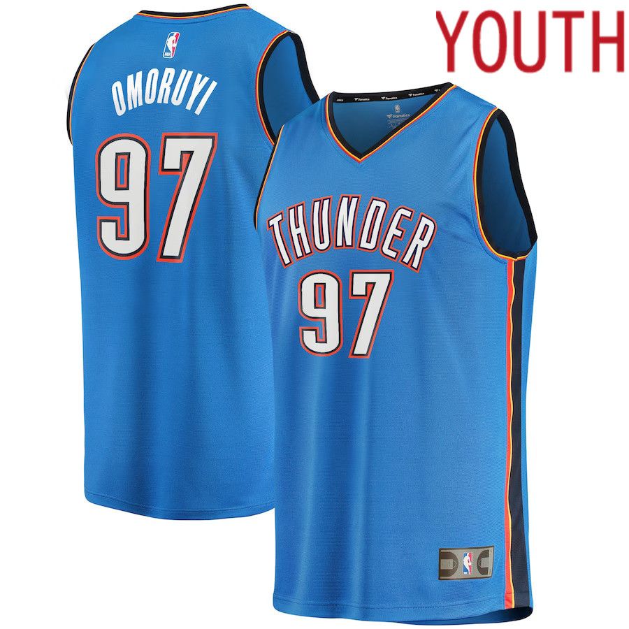 Youth Oklahoma City Thunder #97 Eugene Omoruyi Fanatics Branded Blue Fast Break Player NBA Jersey